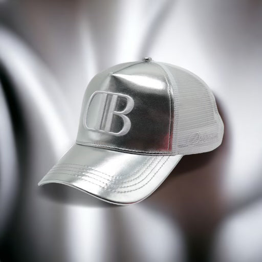 Metallic silver baseball cap online